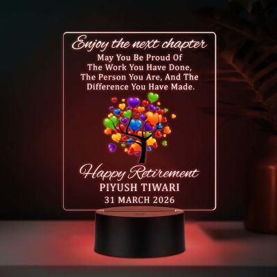 Personalized Retirement UV Print Color Changing LED Lamp     Enjoy The Next Chapter  Light